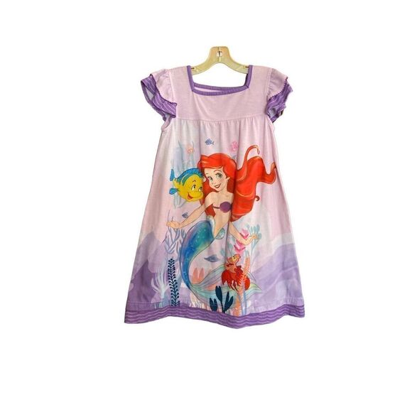 Disney store girls, Ariel little mermaid Nightgown, Nate Shirt pajamas 7/8 - Picture 2 of 5